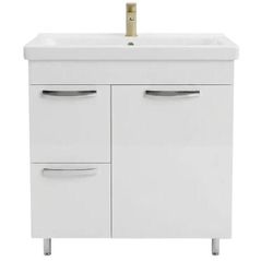 Шкаф под умывальник Mashtab 11986 Agat cu 2 sertare+usa 80cm Alb