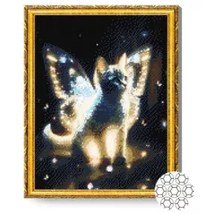 Картина по номерам Art Gallery GA84481 Mozaic cu diamante 40x50cm Motanas cu aripi