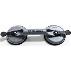 Ventuză cu vacuum Hammer 40975 dubla din aluminiu p/u montaj sticla, d 118 mm, 80 kg
