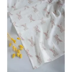 Детское постельное белье Veres 108.15 Плед Муслин Зайчата 80х80