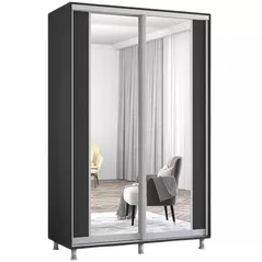 Dulap Mobildor-Lux Aron cu uși glisante cu oglindă vertical (150x60x230H cm) Anthracite