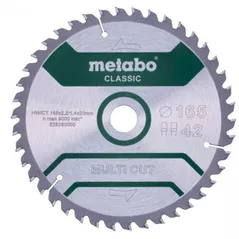 Диск отрезной Metabo 628661000 Pânza ferastrau circular Multi CUT classic HW/CT 165x20, Z42 FZ/TZ 5°