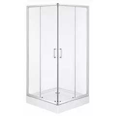 Cabină de duș MPN 8126E, 900X900X1940, cada joasa, forma patrata, sticla fumurie