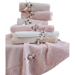 Prosop Promstore 44302 Velvet Набор полотенец 6шт 30x50cm NH Velvet бант и роза х/б