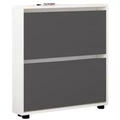 Raft pentru încălțăminte Mobildor-Lux Leo Slim 90x16x86H cm White/Anthracite