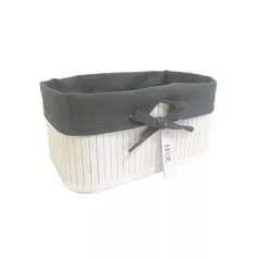 Cutie depozitare Holland 39600.2 Корзина плетеная 28x18cm, H14cm белая белая, черная ткань