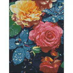 Картина по номерам Strateg 58080 Pictura cu diamante 30x40cm, Trandafirii de dimineata