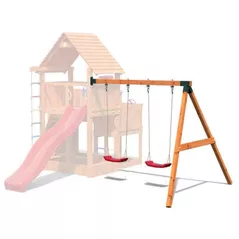 Комплектующий элемент для детской площадки Fungoo MOVE RED, module teak painted (with 2xFlat Red Seat)