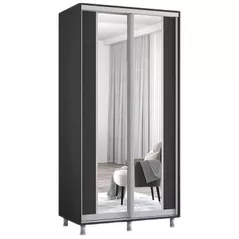 Dulap Mobildor-Lux Aron cu uși glisante cu oglindă vertical (120x60x200H cm) Anthracite