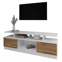 Comodă TV Smartex (16502) Т9 120cm TV Alb+Stejar inchis