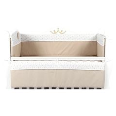 Protecție laterală pentru pătuț PernaMea Confort stele maro 120x60 (PM.101467)