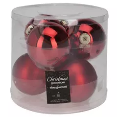 Новогодний декор Promstore 36848 Set globuri 6x80mm Roșu