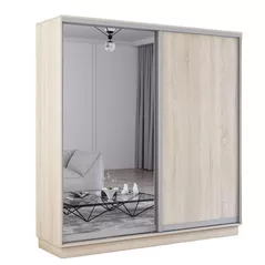 Шкаф Mobildor-Lux Fox uși glisante din oglindă și PAL (220x60x230H cm) Sonoma