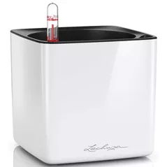 Цветочный горшок Lechuza Cube Glossy 14, White