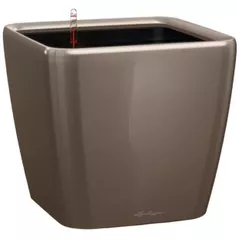 Цветочный горшок Lechuza Quadro Premium 35 LS, Shiny Taupe