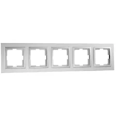 Розетка электрическая Mono Electric 5P серебряная рамка Despina