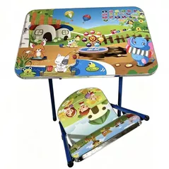 Set de mobilier pentru copii Richi MIJ (64804) Masa cu scaun Animale vesele, 60x40cm