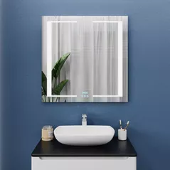 Oglindă baie Bayro Sirius 800x800 LED 3C touch c подогревом, часами и термометром