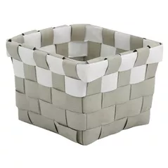 Cutie depozitare MSV 40994 Coș împletit  10x10x7.5cm bej cu alb, plastic