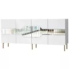 Комод Trendy Milano, Alb, Auriu (GTR001210)