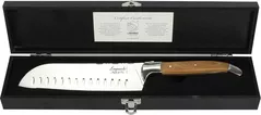 Set cuțite Laguiole Luxury Line Santoku Knife Olive Wood cu tocator lemn