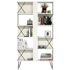 Raft de birou Trendy Extra, Crema 90x167x22cm, raft de carti