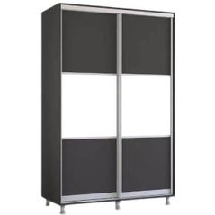 Dulap Mobildor-Lux Aron-P 1.0m-1.8m uși glisante din PAL orizontal (180x60x200H cm) Anthracite