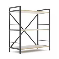 Офисный стеллаж Nex Home Raft metalic Loft 900x800x400mm, 3 polite PAL, Anthracite/Oak Artisan