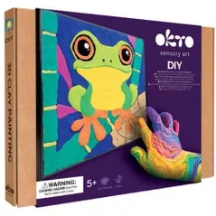 Набор для творчества Okto 20048 Tablou 3D pe numere din plastilină aerată Air Clay 29x29cm: Broscuță