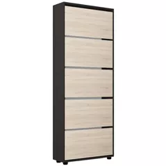 Полка для обуви Mobildor-Lux Leo 100x27x203H cm Anthracite/Sonoma