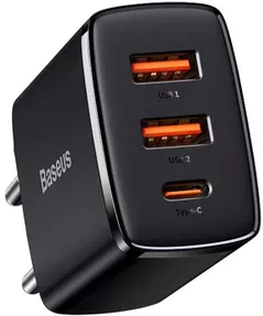 Зарядное устройство сетевое Baseus CCXJ-E01 2*USB-A+1*Type-C, Compact Series, Black