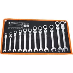 Set de unelte de mână Powermat PM-KPLO-12TP chei inelare cu clichet