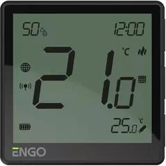 Termostat de cameră ENGO Controls EONE-BATB prin internet ZigBee cu baterie, black