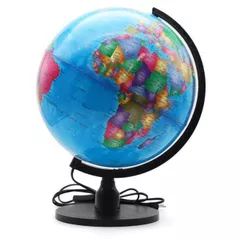 Glob New World Glob cu harta politica a lumii, d=32cm cu iluminare, albastru (Gl.32.PVC_light_bl)