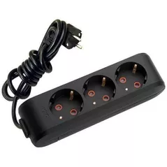 Prelungitor electric Viko 134305 3 гнезда c/з 5м (16A), черный