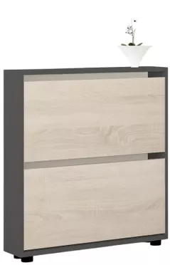 Полка для обуви Mobildor-Lux Leo Slim 100x16x86H cm Anthracite/Sonoma