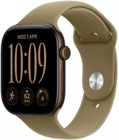 Ceas inteligent Apple Watch Series 12 GPS 46mm Dark Bronze Aluminium Case with Olive Sport Band M/L MJEU4