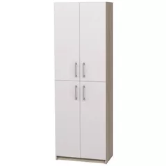 Dulap de birou Tisam Dulap închis cu patru uși, 702x405x2119mm, Fag Artizanal/Gri Deschis (7707)