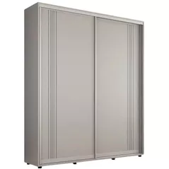 Dulap Mobildor-Lux Compact uși glisante PAL cu ornament linii (180x45x220H cm) Grey