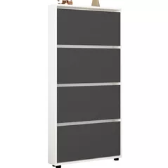 Полка для обуви Mobildor-Lux Leo Slim 60x16x164H cm White/Anthracite