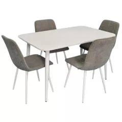 Комплект стол и стулья Evelin di Costacurta стол DT-405-4Wh + 4 стула YTC-078Wh UF885-14 (Grey)