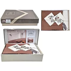 Домашний текстиль Promstore 57065.1 Lenjerie de pat 2pers NewHome Pike Brown cu broderie
