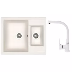 Мойка кухонная со смесителем Dr.Gans Astra 620K + SanDonna F 7103 alb