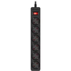 Filtru electric Sven SF-06E, 6 Sockets, Children protection, Non-Flammable, 1.8m, Black