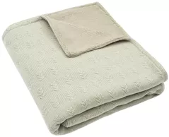 Lenjerie de pat pentru copii Jollein 517-522-67050 Paturica Grain Knit Olive Green/Velvet, 100x150cm