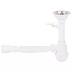 Сифон для кухонной мойки Uniplast B3-RF45 tip butelie D.3.1/2"x40 cu 1 racord, furtun gofrat 40/50 METLINE