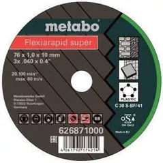 Диск отрезной Metabo 626871000 Диск для угловой шлифовальной машины S76*1,0*10