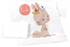 Lenjerie de pat pentru copii PernaMea Set lenjerie 3 piese Premium Iepuras roz (PM.100469/3)