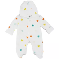 Детская одежда Minikin 241901756 Muslin Комбинезон с капюшоном сердечко 0-1 мес (56 см)
