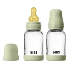 Поильник BIBS 5219250 Set 2 biberoane din sticla Sage cu tetina din latex flux lent, 120ml